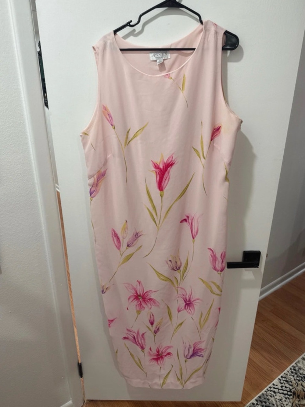Casual Corner Pink Floral Maxi Shift Dress